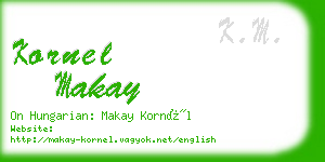 kornel makay business card